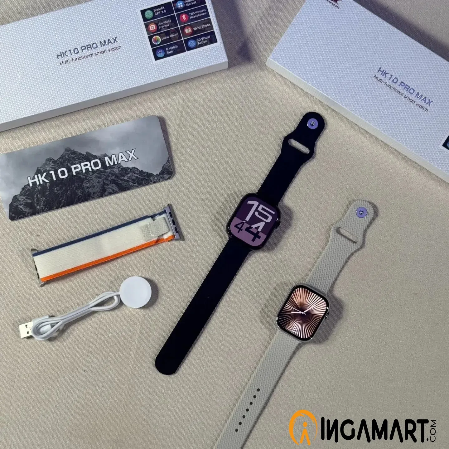 Shop the HK10 Pro Max Smartwatch on Ingamart.com – fitness tracker, health monitor, long battery life, sleek design, and advanced features.