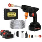 High Pressure Water Gun Wireless High Pressure Washer Water Spray Gun for Car Wash Bike Washing Cleaning (Electric car wash Gun, Battery 2)