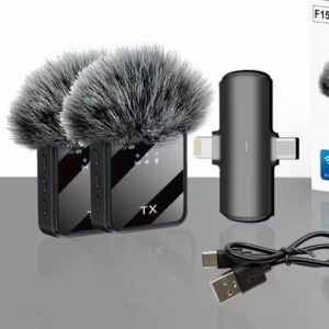 F15-2 Wireless Lavalier Microphone with Noise Reduction – Clip-On Mic for YouTube, Vlogs & Live Streaming