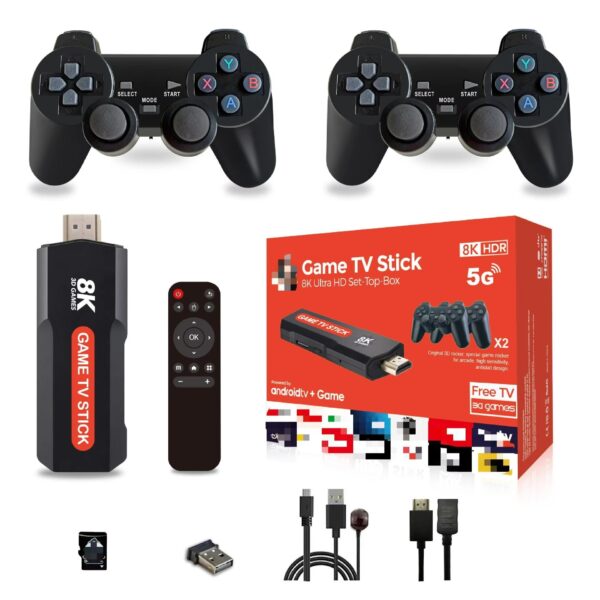 X2 PLUS 4K Retro Gaming TV Stick Console – 64GB, 30,000+ Games, Wireless Controllers, Plug & Play