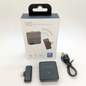 SX8 Wireless Mini Microphone – Noise Cancelling | Clip-On Lavalier Mic | Plug & Play | Rechargeable | For Mobile & Camera